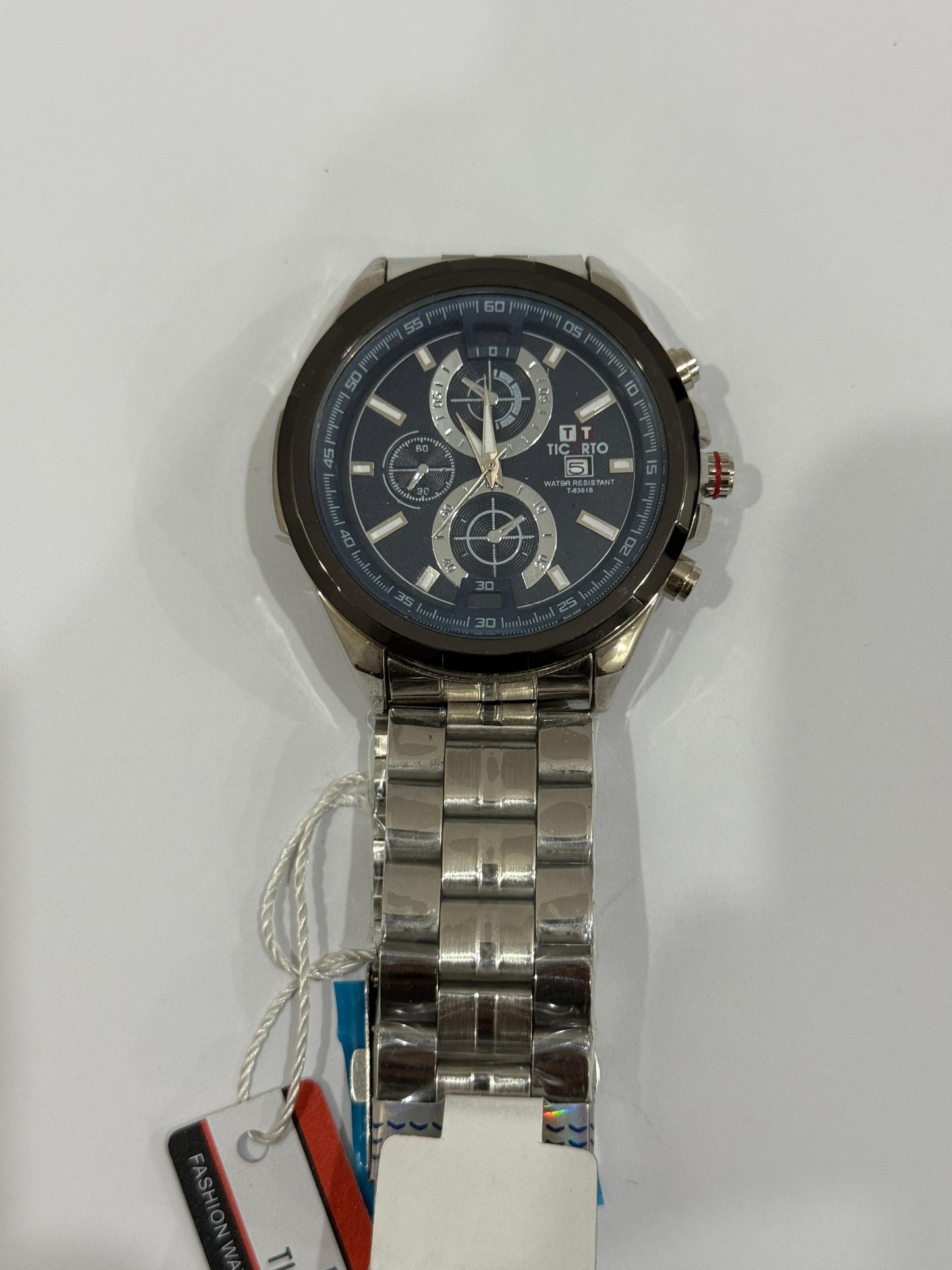 Elegant Ticrto Chronograph Stainless Steel Wristwatch